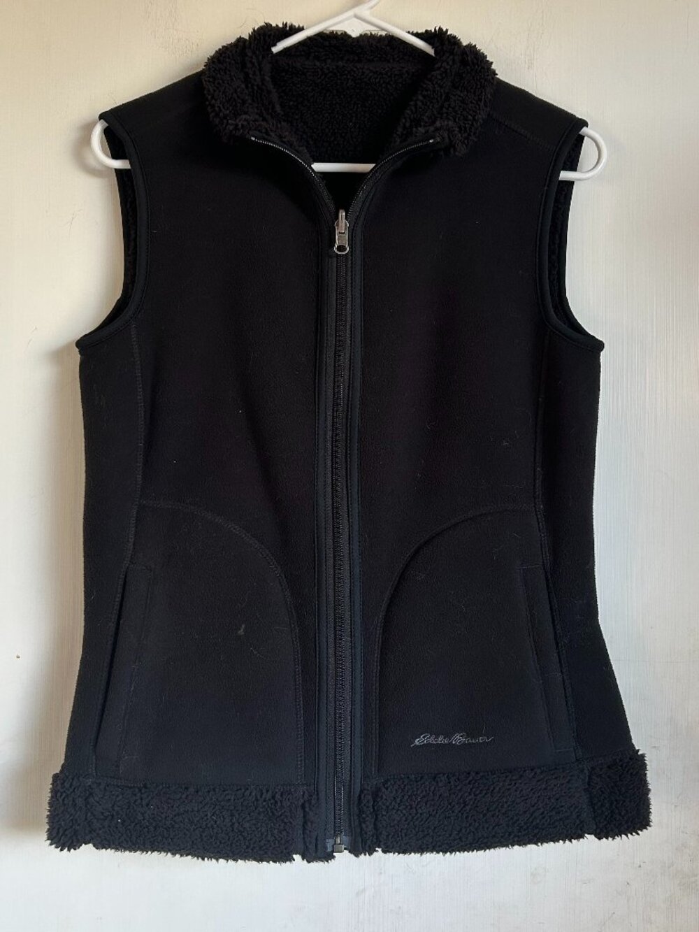 Eddie Bauer - Black Fleece Lined Zip Vest